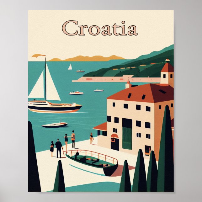 Póster Afiche Minimalista de Croacia (Frente)