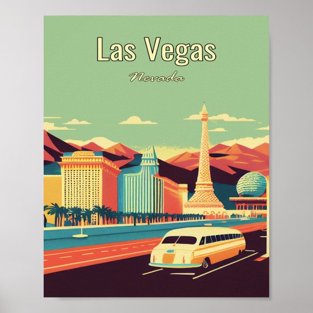 Póster Afiche Minimalista de Las Vegas (Frente)