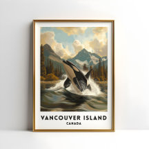 Afiche Orca de viaje de la isla de Vancouver Canad