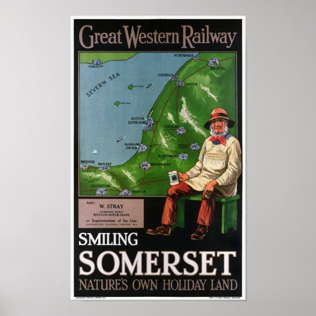 Póster Afiche original de Somerset en Reino Unido de 1940 (Frente)