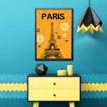 Póster Afiche original Tour Eiffel Sur Fond Rétro<br><div class="desc">Une idée de cadeau à ffrir à la famille ou des amis amoureux de Paris</div>