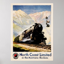 Afiche para viajes en tren de North Coast Limited