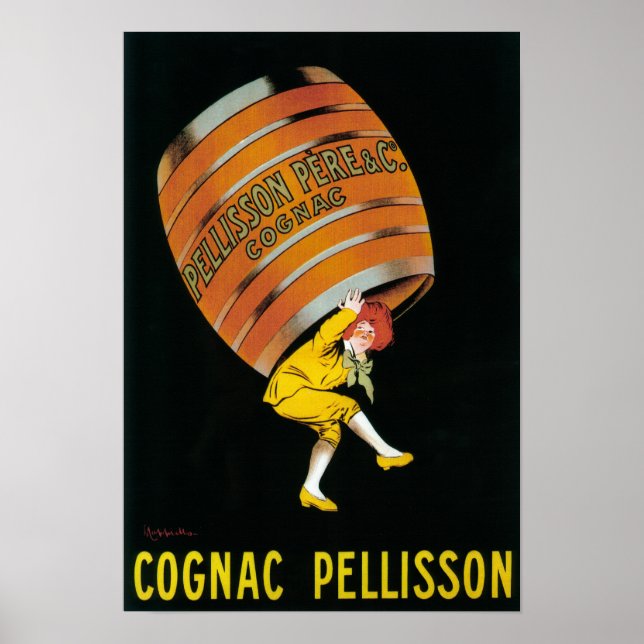 Póster Afiche promocional de Cognac Pellisson, Francia (Frente)