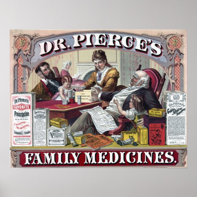 Póster Afiche publicitario para la vendimia de medicina (Frente)