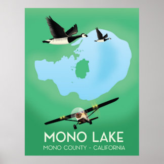 Póster Afiche sobre viajes en Mono Lake, Mono County (Cal
