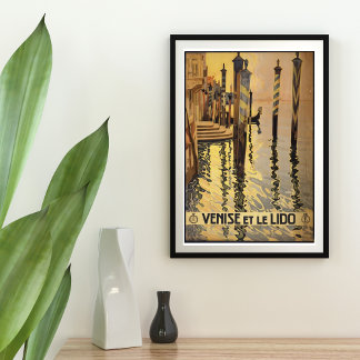 Póster Afiche Venise et Le Lido Vintage