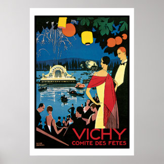 Póster Afiche vintage Art Vichy Francia