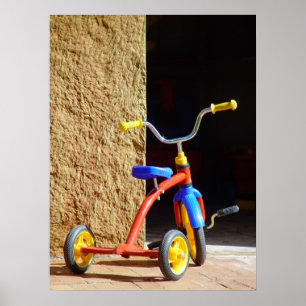 Póster Afiche vintage Bicicleta de tricycle para niños