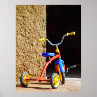 Póster Afiche vintage Bicicleta de tricycle para niños