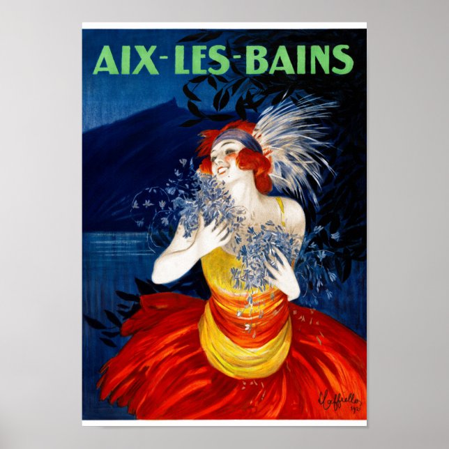 Póster Afiche Vintage de Aix Les Bains France 1921 (Frente)