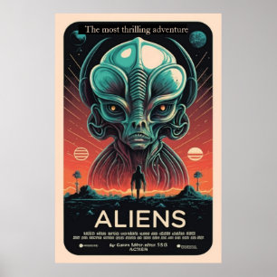 Póster Afiche vintage de Alienígenas