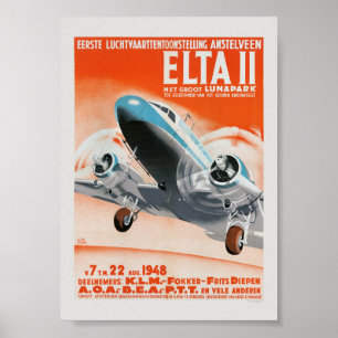 Póster Afiche Vintage de Amstelveen ELTA II Países Bajos