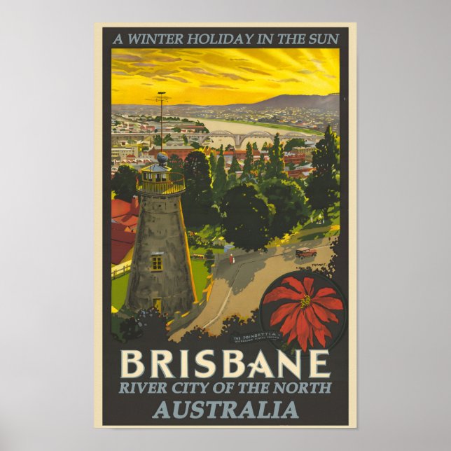 Póster Afiche vintage de Brisbane (Frente)