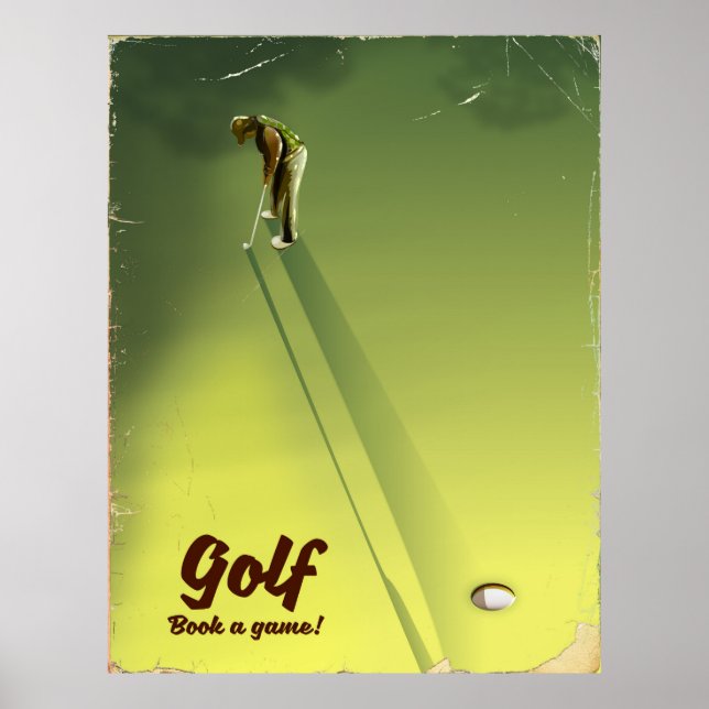 Póster Afiche vintage de Golf "Book a game" (Frente)