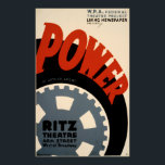 Póster Afiche vintage de Power Art Deco de los años 1930<br><div class="desc">Afiche vintage de Power Art Deco de los años 1930</div>