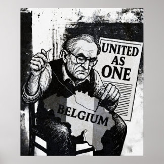 Póster Afiche Vintage de United as One - Belgium