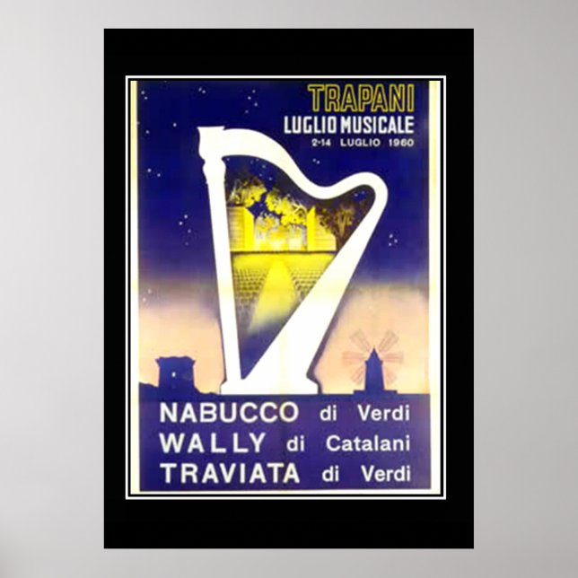 Póster Afiche vintage ópera italiana (Frente)