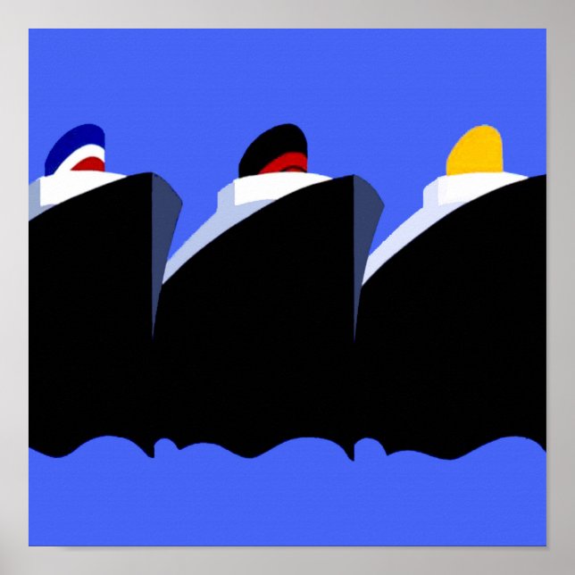 Póster Afiche vintage para cruceros (Frente)