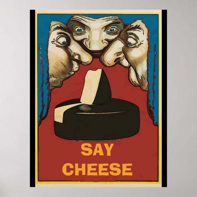 Póster Afiches de cosecha maloliente de queso (Frente)