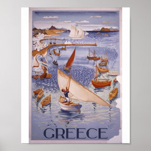 Póster Afiches de viaje clásicos de Grecia
