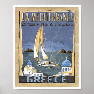 Póster Afiches de viaje de Atenas Grecia Vintage Grecia