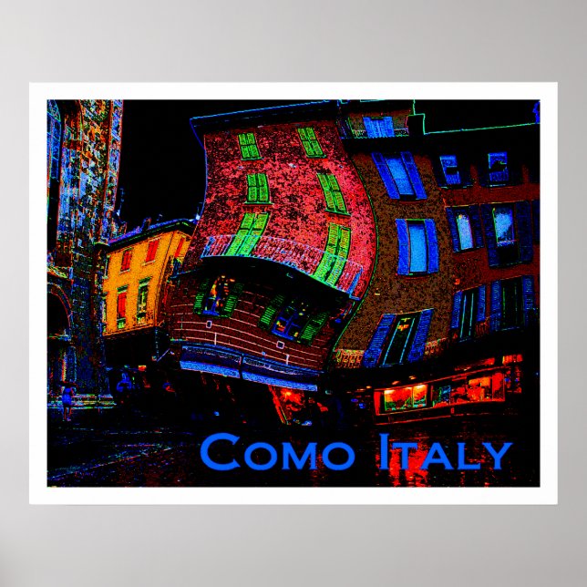 Póster Afiches de viaje irregulares - Como Italia (Frente)