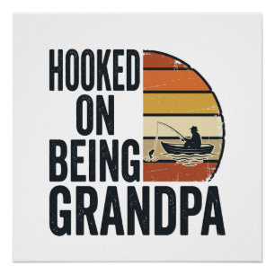 Póster Aficionado a ser abuelo Pesca Diseño vectorial ret
