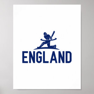 Póster Aficionado de críquet de Inglaterra. Hombres