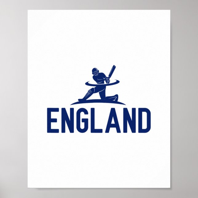 Póster Aficionado de críquet de Inglaterra. Hombres  (Frente)