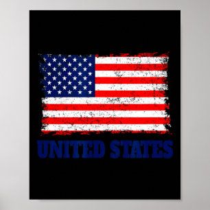 Póster Aficionado de Fútbol de Usa 2022 Bandera de Usa Pa