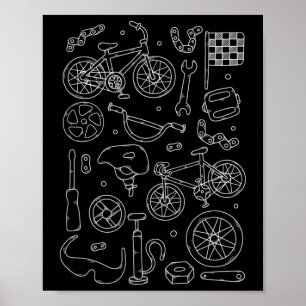 Póster Aficionado de la bicicleta de montaña Downhill en