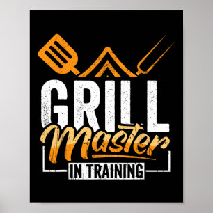 Póster Aficionado de la parrilla en formación experto en