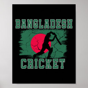 Póster Aficionados de críquet de Bangladesh Bandera de Ba