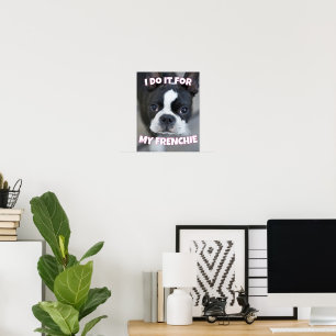 Póster Aficionados de Frenchie Bulldog Francés Mamá Papá