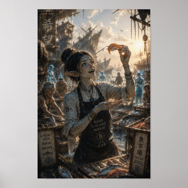 Póster Aficiones / Chef de Sushi / Mercado de Pescado de  (Frente)