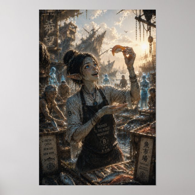 Póster Aficiones / Chef de Sushi / Mercado de Pescado de  (Frente)