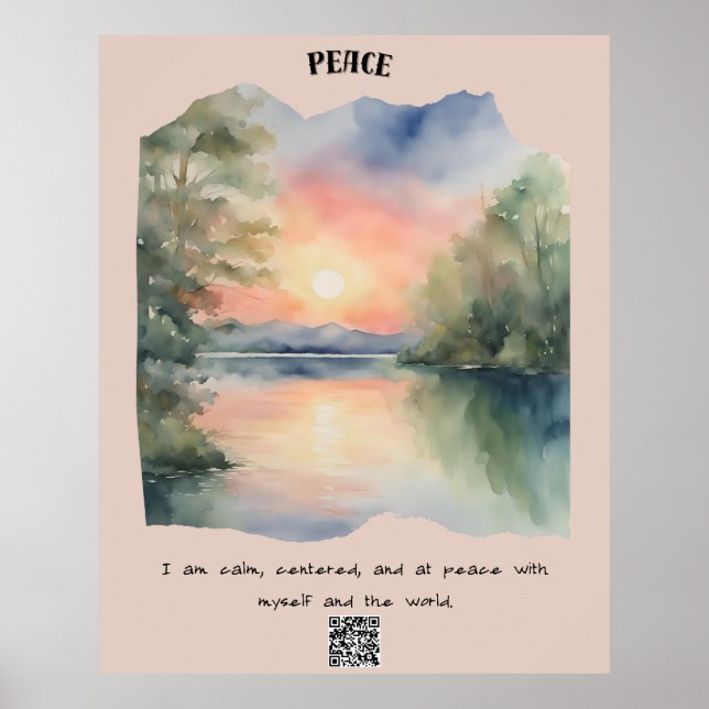Póster Afirmación de paz y calma (Frente)
