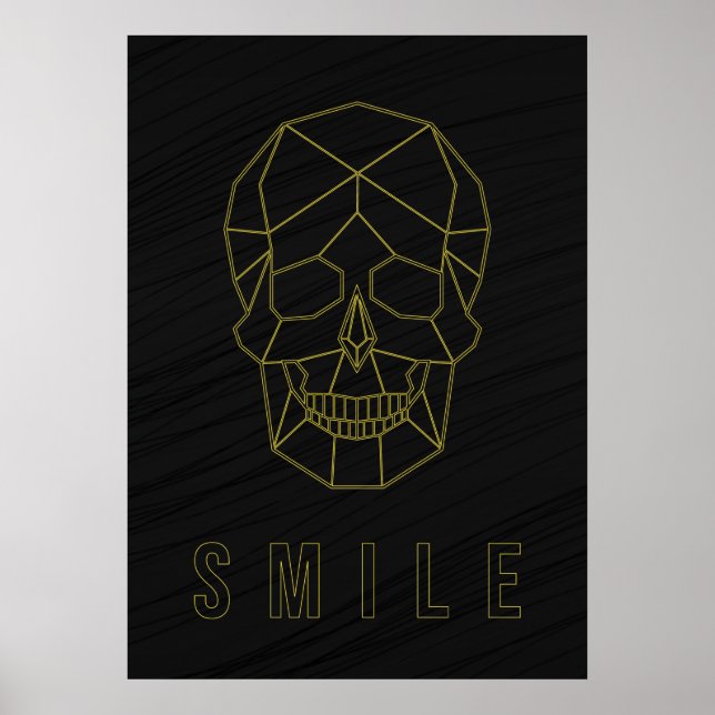 Póster Afirmación de sonrisa poster calavera de origami a (Frente)