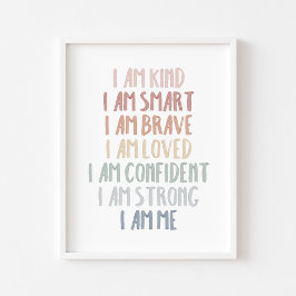 Póster Afirmación del arco iris pastel para los niños imp