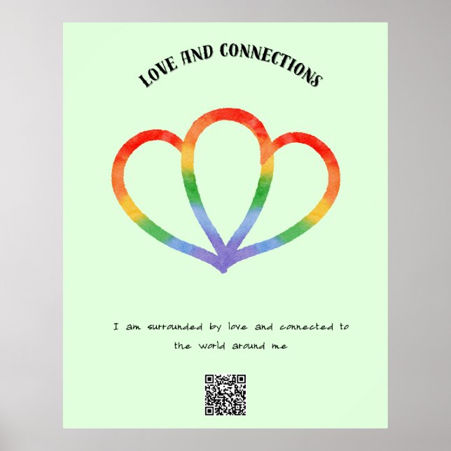 Póster Afirmación positiva de amor y conexión (Frente)