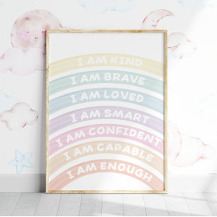 Póster Afirmación Poster arcoiris Pastel suave
