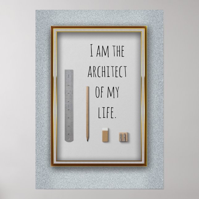 Póster Afirmación, soy el arquitecto de mi vida (Frente)