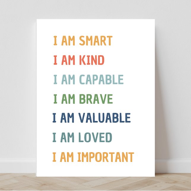 Póster Afirmaciones, Aula Social Emocional (You Are Affirmations, Social Emotional Classroom, classroom posters, homeschool, educational,)