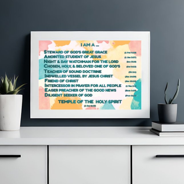 Póster Afirmaciones bíblicas de arcoiris con escritura 4 (Subido por el creador)