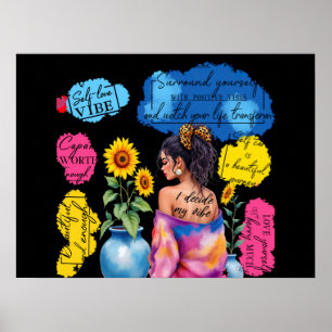 Póster Afirmaciones de Empoderamiento Femenino Vibracione