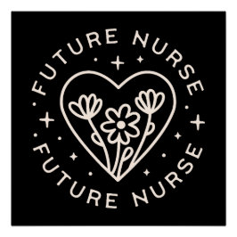 Póster Afirmaciones de futuras enfermeras citas florales 