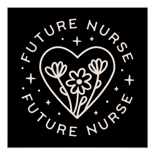 Póster Afirmaciones de futuras enfermeras citas florales  (Anverso)
