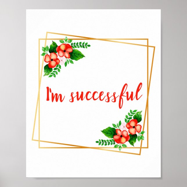 Póster Afirmaciones inspiradoras para el trabajo (Frente)