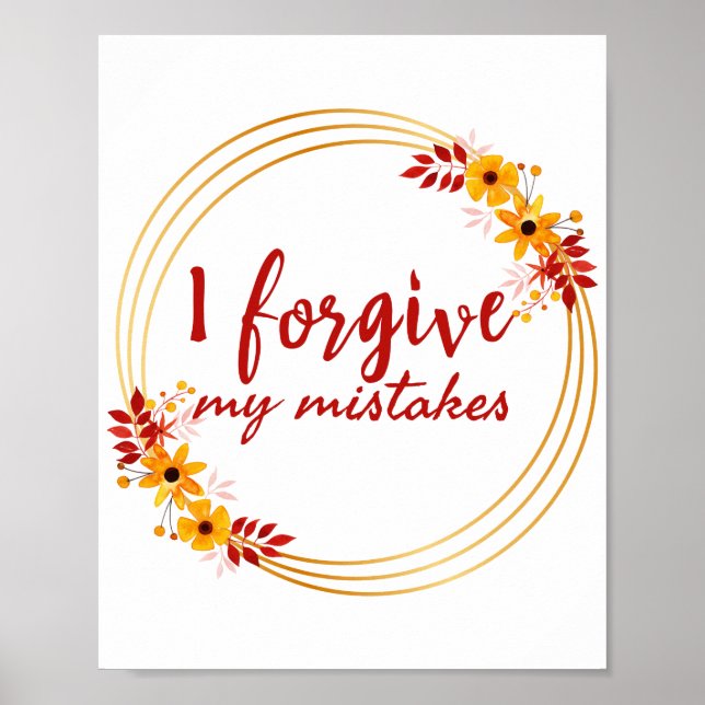 Póster Afirmaciones inspiradoras sobre la autoaceptación (Frente)