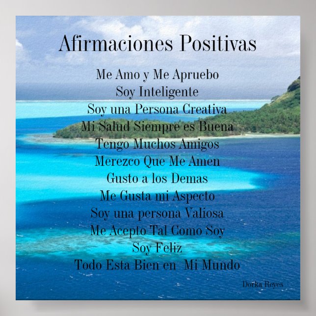 Póster Afirmaciones positivas (Frente)